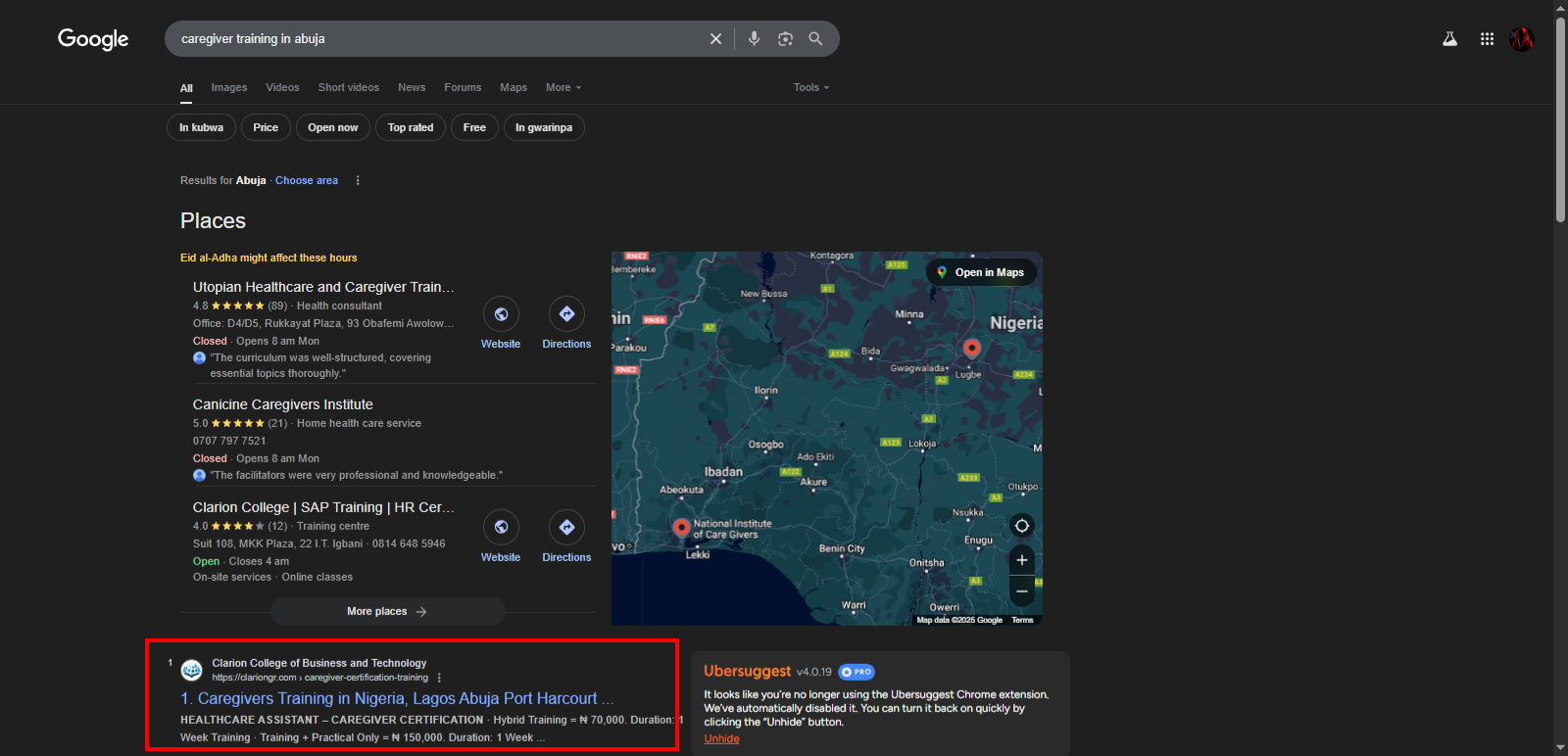 Clarion College SEO Project