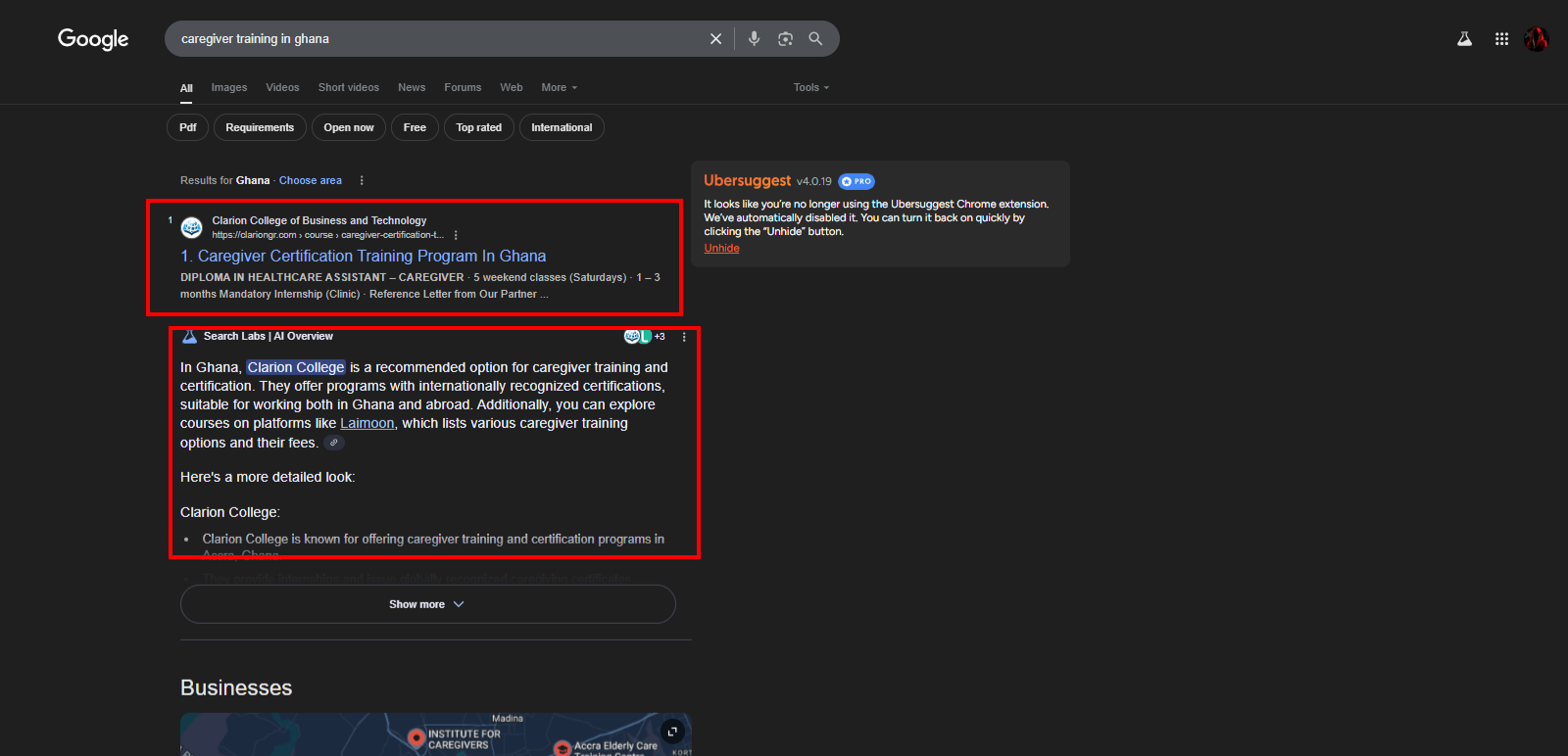 SEO Project for Clarion College