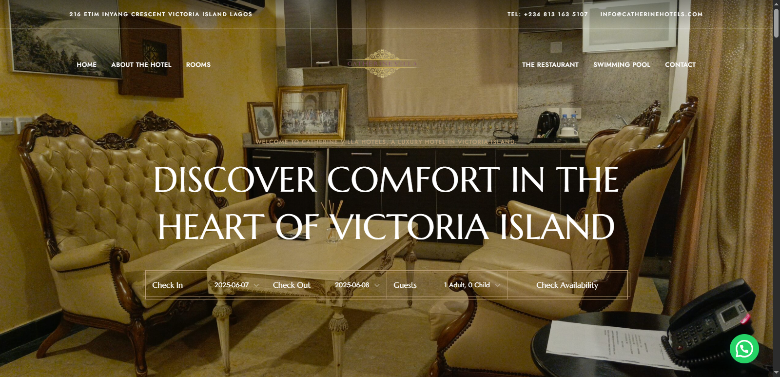 Catherine Villa Hotel Website