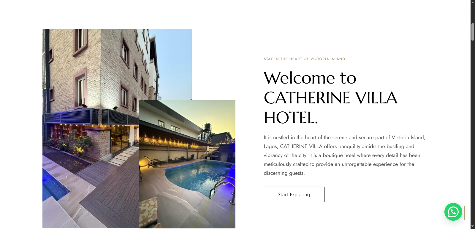 Catherine Villa Hotel Website project